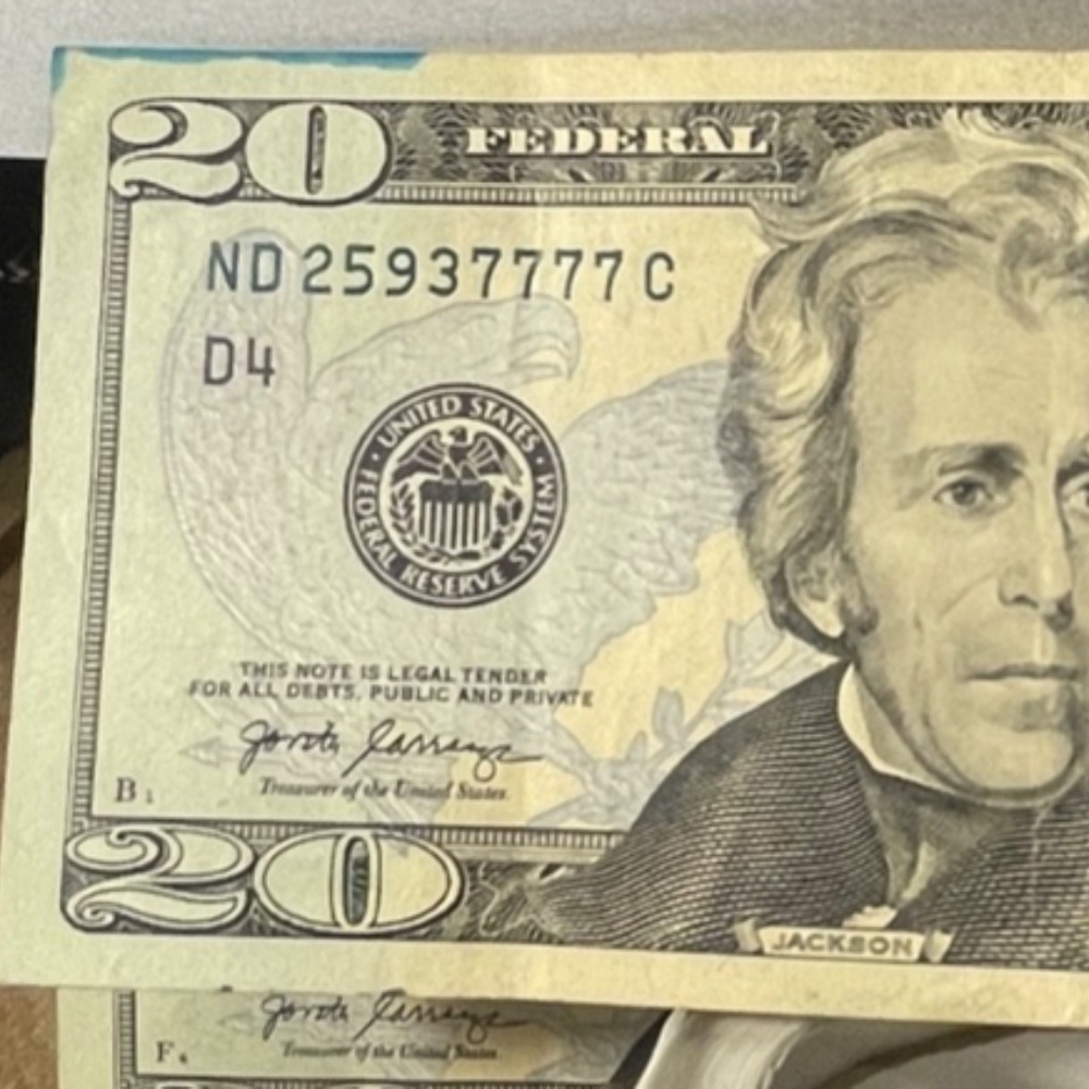 2017 $20 Fancy Serial 25937777 – Quad 7s #205717027937